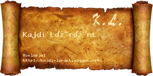 Kajdi Lóránt névjegykártya
